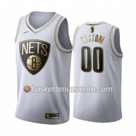 Maillot Basket Brooklyn Nets Personnalisé 2019-20 Nike Blanc Golden Edition Swingman - Homme